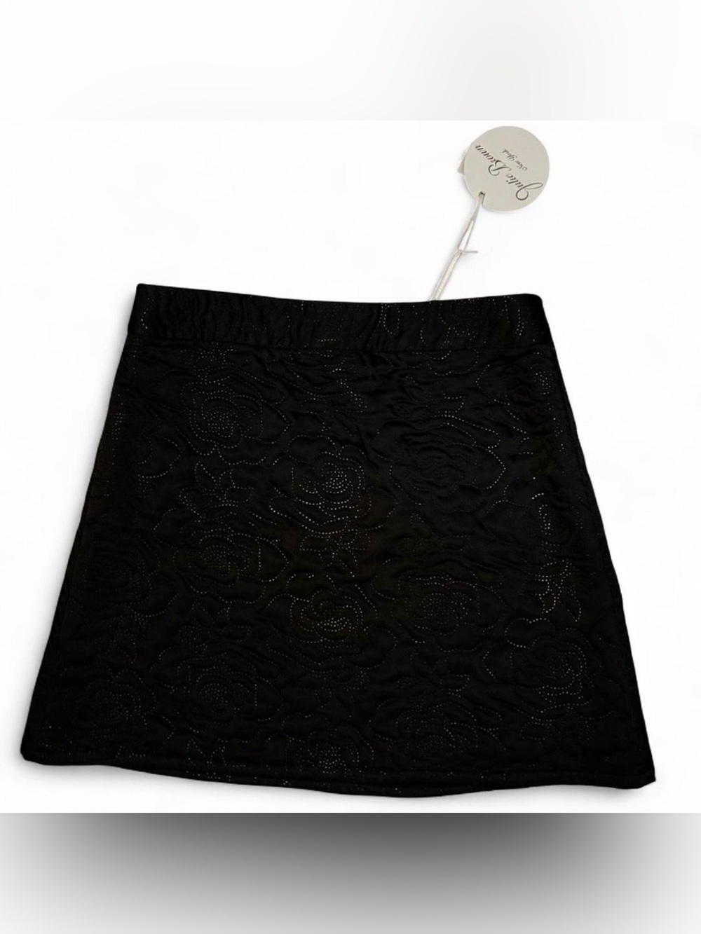NWT Julie Brown Black Quilted Mini Skirt